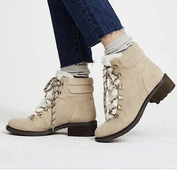 Sam Edelman Darrah 2 Tan Suede Lace Up Ankle Boots - Picture 1 of 8